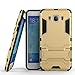 Produktbild COOVY® Cover für Samsung Galaxy J5 SM-J510 SM-J510F/DS (Model 2016) Bumper Case, Doppelschicht aus Plastik + TPU-Silikon, extra stark, Anti-Shock, Standfunktion | Farbe Gold