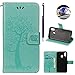 Produktbild AyiHuan Honor 8X Hülle, Dünnes Retro PU Leder Band Lanyard Ledertasche Wallet Case mit Standfunktion Kartenfächer Schutzhülle für Huawei Honor 8X,Eulen-Baum Light Blue