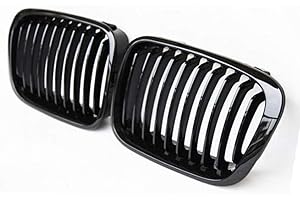 TOOWGM Negro brillante frente riñón parrilla estilo slat parrilla para BMW E46 4 puertas 1998 1999 2000 2001 Car styling (negro brillante)