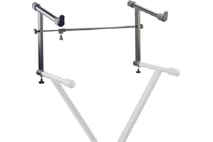 Stagg KXS-AE Estensione per supporti per tastiera per fissaggio su tubi di diametro 26 mm, Altezza 35,5 cm, Acciaio, Nero