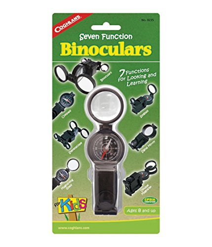 Coughlan's Seven-Function Binoculars For Kids - Telescopio/Prismáticos de Caza (Espejo), Color Negro