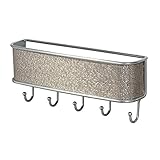 InterDesign Twillo Mail, Letter Holder, Key Rack Organizer for Entryway, Kitchen - Wall Mount, Metallic