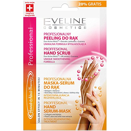 EVELINE Cosmetics Hand and Nails Therapy Set of 3 Hand Scrubs 6ml and Masks-Serum 6ml 3 x 12ml