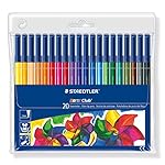 Staedtler 326WP20 Noris Club Fibre-Tip Pen with Wallet - Assorted Colours, Pack of 20