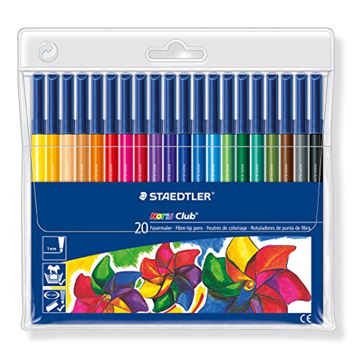 Staedtler 326 WP20 Filzstifte Noris Club (rund, Set mit 20 brillanten Farben, hohe Qualität Made in Germany, CE – kindgerecht DIN EN-71, stabile, eindrucksichere Spitze, Linienbreite ca. 1 mm) - 2