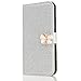 Produktbild 3D Butterfly Bling Glitter Glitzer Diamond Musterg Ledertasche Slim Retro Bookstyle mit Standfunktion Karteneinschub Magnetverschluss Flip Wallet Hülle Schutzhülle für Samsung Galaxy A6 2018