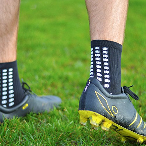 Rutschfeste Fußball-Socken, rutschfeste Sport-Socken, mit Gummi-Noppen, im trusox-/tocksox-Stil, hohe Qualität, für Basketball, Fußball, Wandern, Laufen, erhältlich in weiß, schwarz, rot, blau schwarz schwarz UK 5.5 – 11 - 2