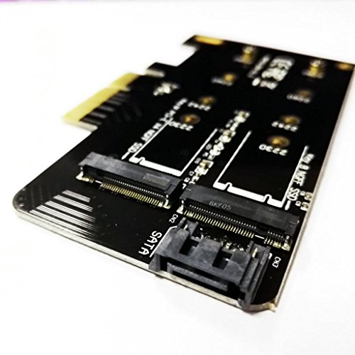 MagiDeal 2 Port NGFF M.2 B + M Schlüssel SSD zu PCI-E 4X Konverter Kartenadapter für Windows MAC - 9