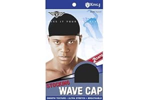 KING.J King J Stocking Wave Cap Black 2 Pieces
