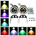Produktbild KaTur 2 High Power 6,3 cm Projektor Universal RGB LED Nebelscheinwerfer, weiß, COB Halo Angel Eye Ringe DRL Fahrleuchtmittel