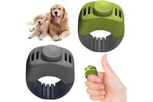 huoanpo Dog Clicker, 2PCS, Green & Grey, Pet Training Finger Ring Clicker, Finger Ring Rattle for Dog Training, for Dogs Cats Horses (19MM/21MM)