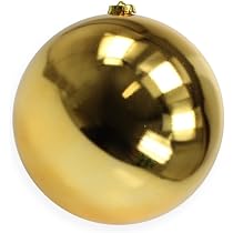 Palla di Natale Gigante 20 cm in Plastica LUCIDA ORO ROSSO Infrangibile Resistente Ai Raggi UV per Esterno Decorazioni PERLATA per Negozio, Vetrina, Luminarie Esterna Sfera Natalizia (Rosso
