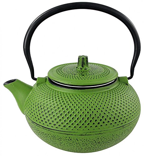 Teekanne 1,5 L Gusseisen + Teesieb Asia Style Kaffeekanne Grün