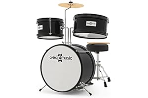 Kit de batería junior para niños de 3 a 6 años con accesorios de Gear4music Black