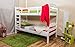 Produktbild Stockbett für Erwachsene "Easy Möbel" K11/n, Kopf- und Fußteil mit Löchern, Buche Vollholz massiv Weiß - Maße: 90 x 190 cm, teilbar