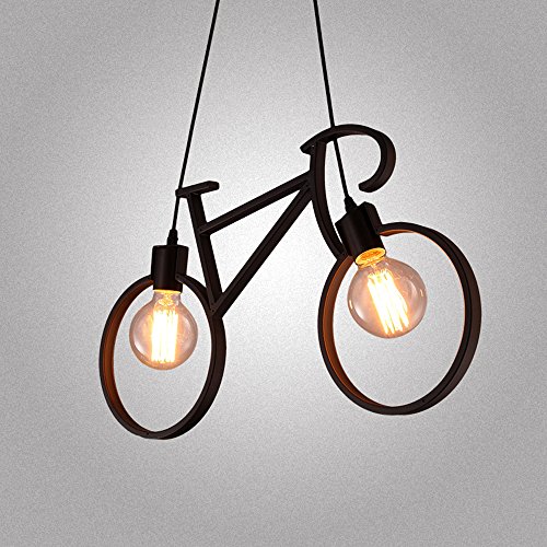 Preisvergleich Produktbild Tkind Retro Pendelleuchte Karikatur Fahrrad LED Augen Schützen Hängeleuchte Eisen Deckenlampen Kreative Persönlichkeit Kronleuchter Stilvolle Lovely Beleuchtung Dekorative für Kinder Prinzessin Zimmer Schlafzimmer Arbeitszimmer Kindergarten Cafe Wohnzimmer E27×2,Ø 61cm