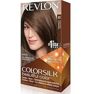Revlon Colorsilk Beautiful Haircolor, Ammonia-free, Permanent Haircolor (Pack of 4) (#41 Medium Brown)