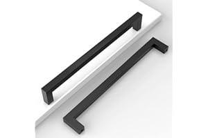 Amerdeco 10 Pièces Poignee de Meuble Noir Entraxe 224mm Cuisine Acier Inoxydable Poignée Meuble Cuisine Poignées pour Placards Poignet de Porte Cuisine Poignet Meuble Cuisine