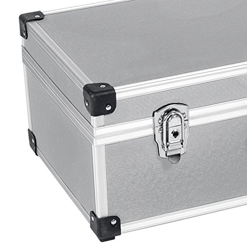DJ CD-Koffer Alukoffer für 80 CDs mit Schlüssel DJ Case Box Innenraum – Neopren - 5