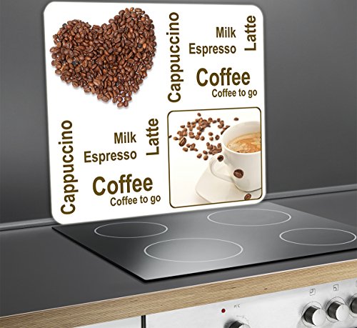 Wenko 2712935500 Multi-Platte Kaffeegenuss für Glaskeramik Kochfelder, Schneidbrett, Gehärtetes Glas, 50 x 0,5 x 56 cm, mehrfarbig - 2