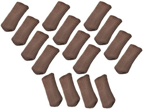 Lenhar 16pcs Knitting Wool Furniture Socks/ Chair Leg Floor Protector (Brown)