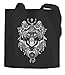Produktbild Jutebeutel Wolf Zentangle Boho Bohamian Baumwolltasche Stoffbeutel lange Henkel Baumwolle Autiga schwarz 2 lange Henkel