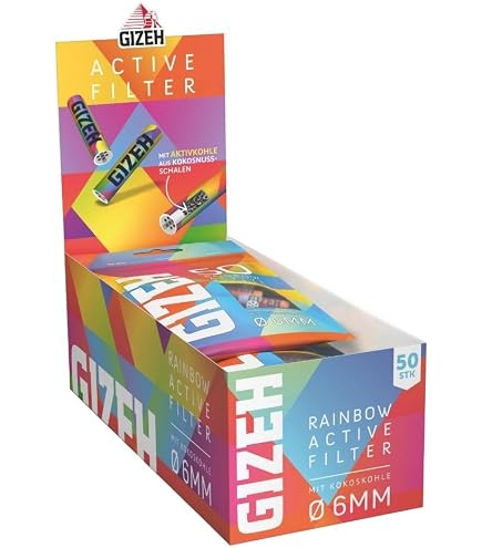 Gizeh 20676 – Filtres à Charbon Actif 8 Mm Avec Capuchons En Céramique – Boîte De 200 Pièces