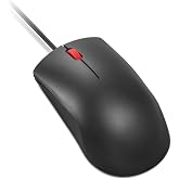 Lenovo 120 Wired Plug & Play USB Mouse, High Resolution 1600 DPI Optical Sensor, 3-Button Design with clickable Scroll Wheel,