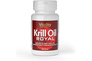 ‎VITALITY NUTRITIONALS Omega 3 Kapseln Hochdosiert aus Krill Öl mit DHA + EPA + Astaxanthin (60 Stk), Krill aus nachhaltigem Wildfang, Krill Öl Hochdosiert, Krillöl Royal Vitality Nutritionals by VitaminExpress