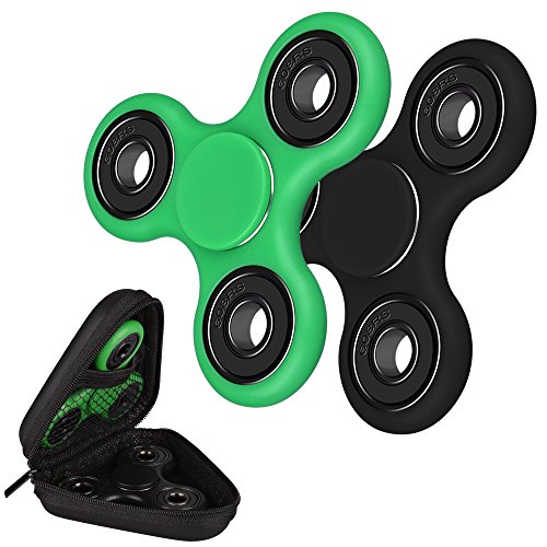 Hand Spinner, Olycism [2 PACK] Ultra Durable High Speed Bearing Fidget Finger Spinner, Office Desk Gadget, Perfect for ADD / ADHD / Autism Kids & Adults Stress Reducer Relieves Anxiety (Black+Green)