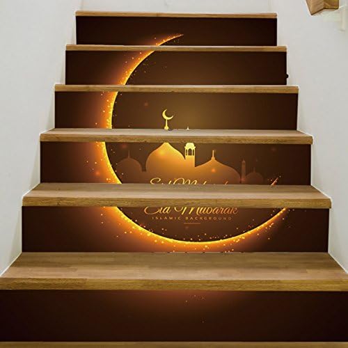 CHBB Stairs Sticker Arabic Ramadan Stairs Fashion Stairs Creative Stickers,100*18cm*6pcs