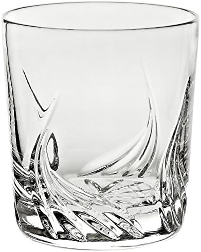 Whiskey Glass, Whiskey Goblet, Water Glass "FLAME", transparent, lead crystal glass, H=9.5 cm (GERMAN CRYSTAL powered by CRISTALICA)