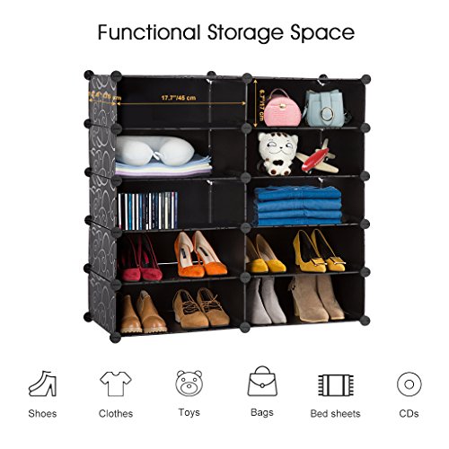 LANGRIA Schuhschrank 10 Kubus Schuhregal Regalsystem Garderobenschrank für Kleidung, Schuhe, Spielzeug und Bücher - 4
