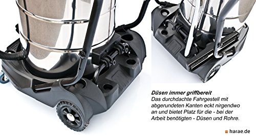 INDUSTRIESAUGER inkl. Fahrbahndüse, drei Schläuche, Saugschlauch-Längen 3 + 5 + 10 Meter, 100 Liter Edelstahl-Behälter, drei Motoren mit max 3.400 Watt / professioneller Industriestaubsauger für Werkstatt und Produktion, Sauger nass trocken, Nasssauger, Industrie-Staubsauger, Bodenflächen-Düse / Flächen-Bodendüse, Trockensauger, Mehrzwecksauger, Industrie Sauger - 7
