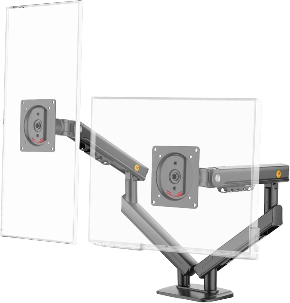 North Bayou NB A5C Ergonomic 17-32 inch Çift Kol 2-9 kg Kapasiteli Yeni Nesil Profosyonel Monitör Standı (Siyah)