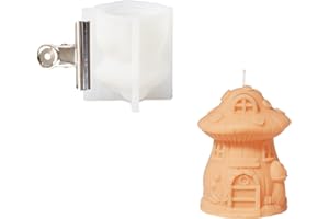 BOOWAN NICOLE Miniature Fairy House Silicone Candle Moulds,Mushroom House Candle Moulds for Candle Making