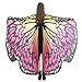 Produktbild WOZOW Damen Schmetterling Schmetterlingsflügel Kostüm Faschingkostüme Schal Tuch Poncho Umhang für Party Cosplay Karneval Fasching (Heißes Rosa 2)