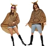 erdbeerloft - Unisex Damen Herren Giraffen Kostüm Regenponcho, One Size, Braun - 