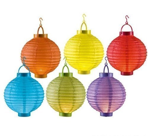6 Farben LED Papierlaterne Lampion Lampions Laterne Garten Ballon Papierlampion
