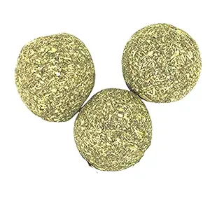 Pet Believe Art Roll Over Image to Zoom in Catnip Ball Toy Cat Mint Ball Natural Catnip Teeth Cleaning Playing Chew Claw Toy Set of 3,Brown