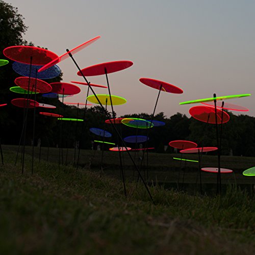 SUNPLAY „Sonnenfänger-Scheiben“ im FARBMIX, 5 Stück zu je 10 cm Durchmesser im Set + 35 cm Schwingstäbe - 5
