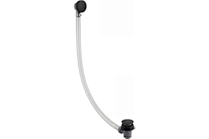 ENKI W35 Badewannenablauf, mit �berlauf, modernes Design, Schwarz