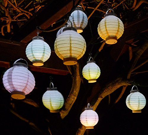10-STÜCK LED Party Lampion ø 15cm in 5-PASTELL-FARBEN "Wunderschön"