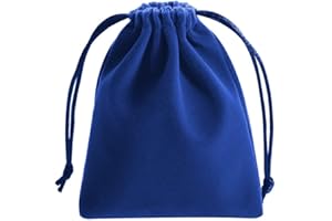 GELIMY Soft Coloful Velvet Pouches Bag Jewellery Packing Drawstring Wedding Party Gift 5 Sizes 10PCS (7X9CM, BLUE)