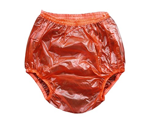 Haian Adult Incontinence Pull-on Plastic Pants Color Transparent Red (XXLarge)