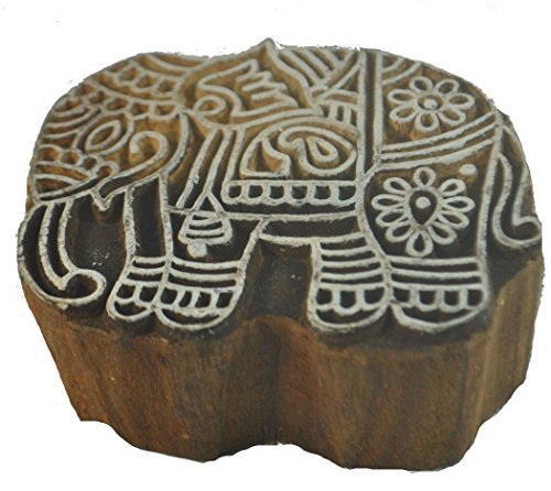 TERRAPIN Genuine Vintage Rajathani India Block Press Block - Elephant (raj4)