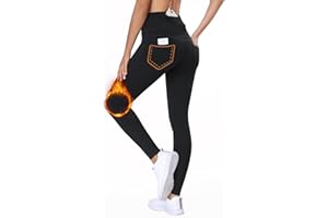 BAYGE Damen Thermo Leggings Winter Fleece Gefüttert Hight Waist Wasserdicht Blickdicht Slim Fit Jeggings Yogahose Wanderhose Sporthose Strumpfhose Sweathose mit Taschen