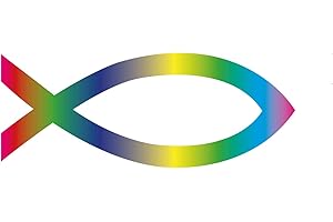 ‎RITTER MEDIENDESIGN Premium Aufkleber Jesus Fisch Ichthys Fish Sticker Autoaufkleber Regenbogen Waschstrassenfest und UV-Beständig