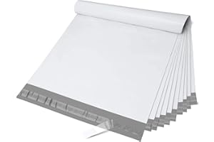 Switory Worki kurierskie, koperty pocztowe do wysyłki ubrań, foliowe torby samoprzylepne, koperty do pakowania i nadawania przesyłek, 25 szt., białe, 36,8 × 48,3 cm