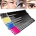 MagiDeal Approx.50Pcs Disposable Eyelash Brush Mascara Wands Applicator Black and Rose